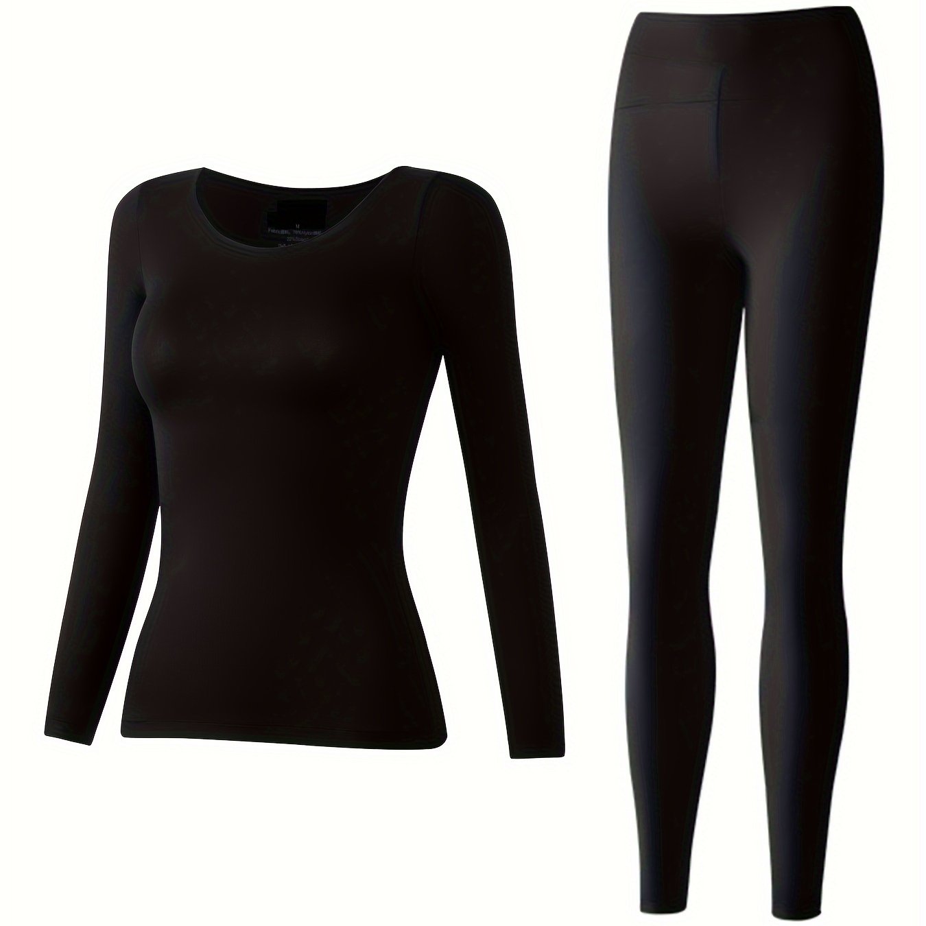 Women's Thermal Underwear Set Long Sleeve Crew Neck Tops & Pants