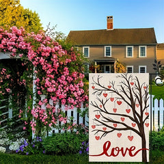 Valentines Garden Flag 30 48 45 72 Cm Love Heart Tree Double Sided