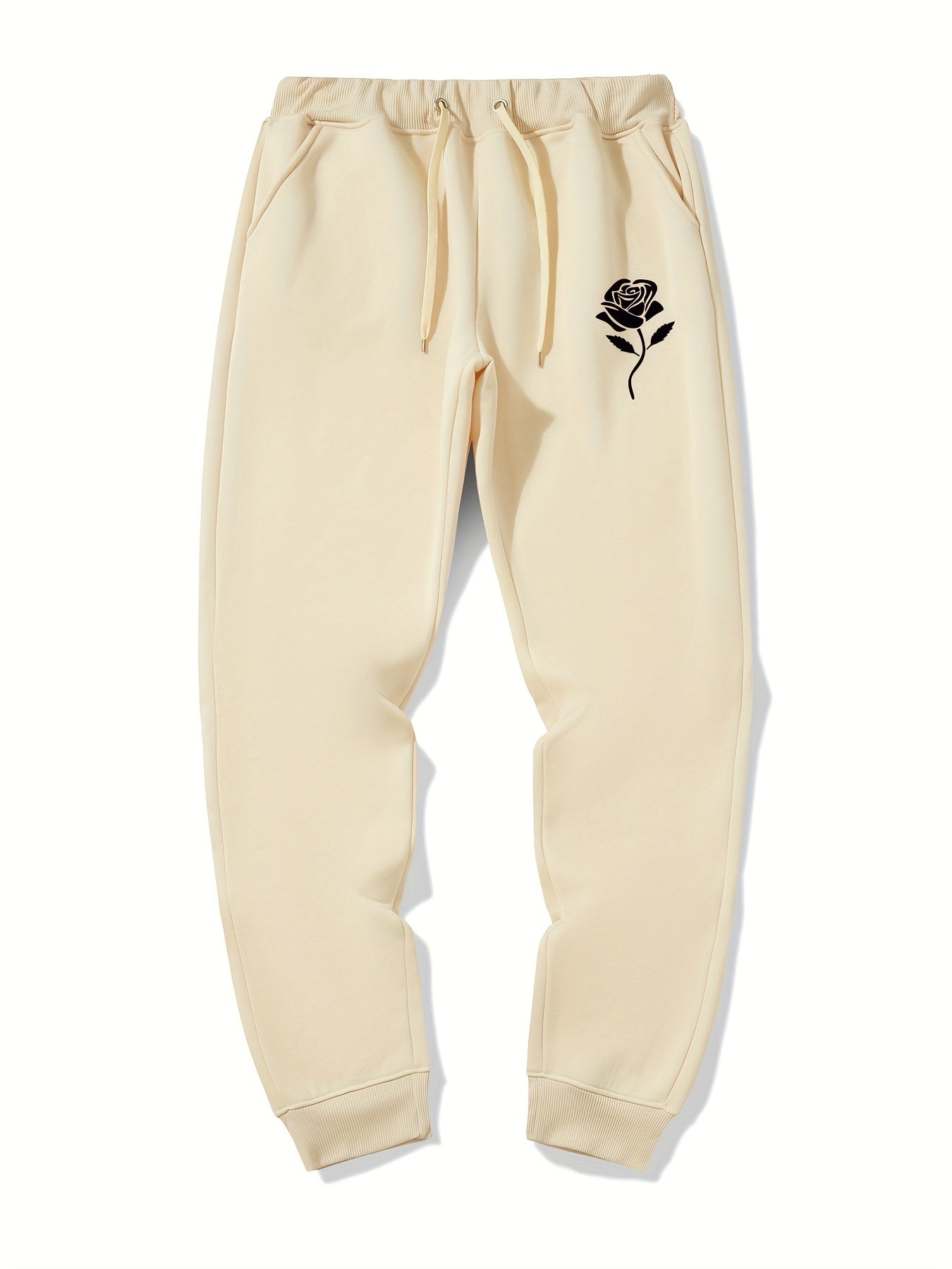 Rose Pattern Stretch Graphic Joggers Sweatpants for Men