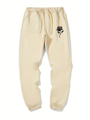 Rose Pattern Stretch Graphic Joggers Sweatpants for Men