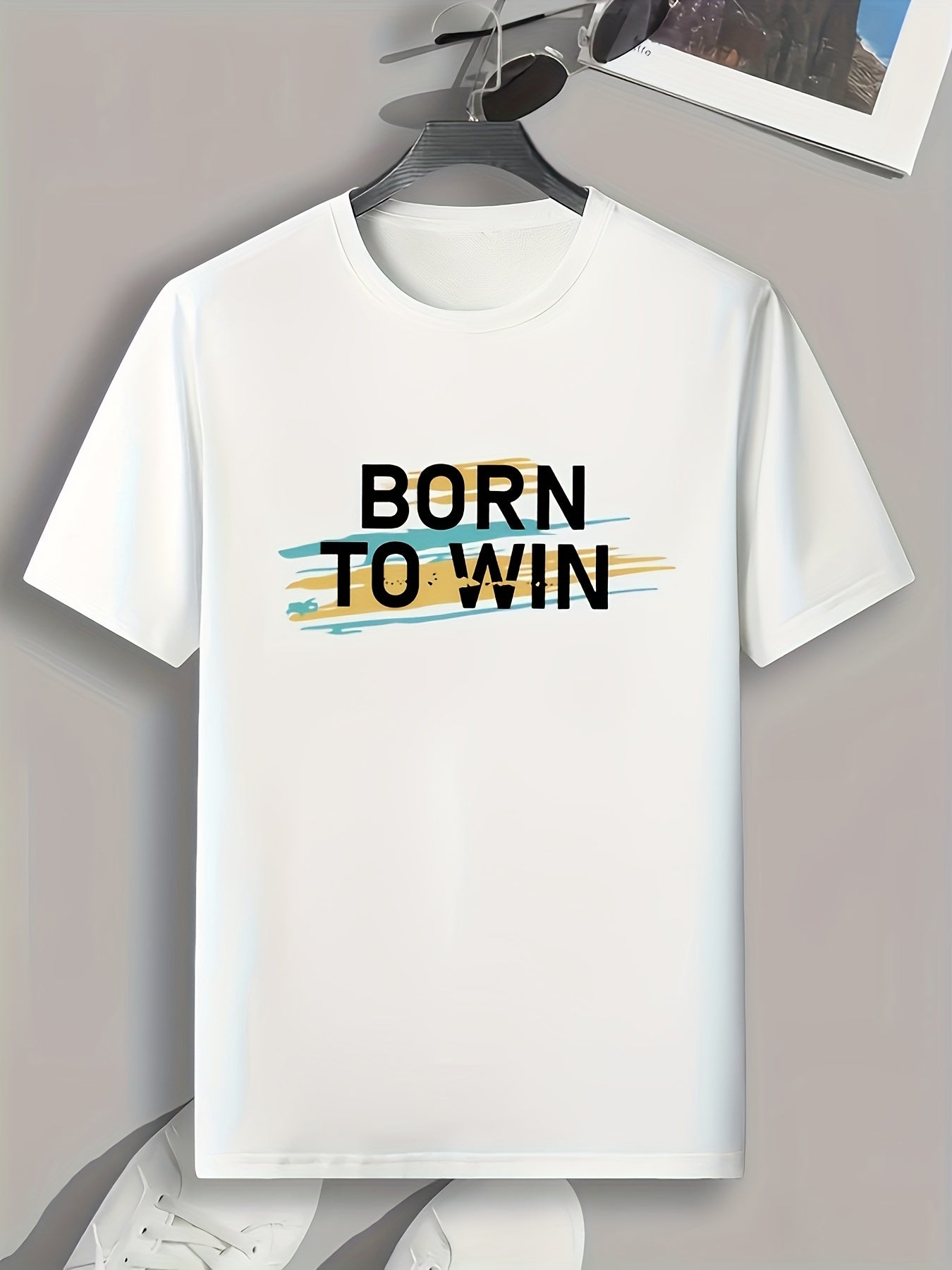 BORN TO WIN Men's Sports T shirt Graphic Tee Men's Summer Clothes