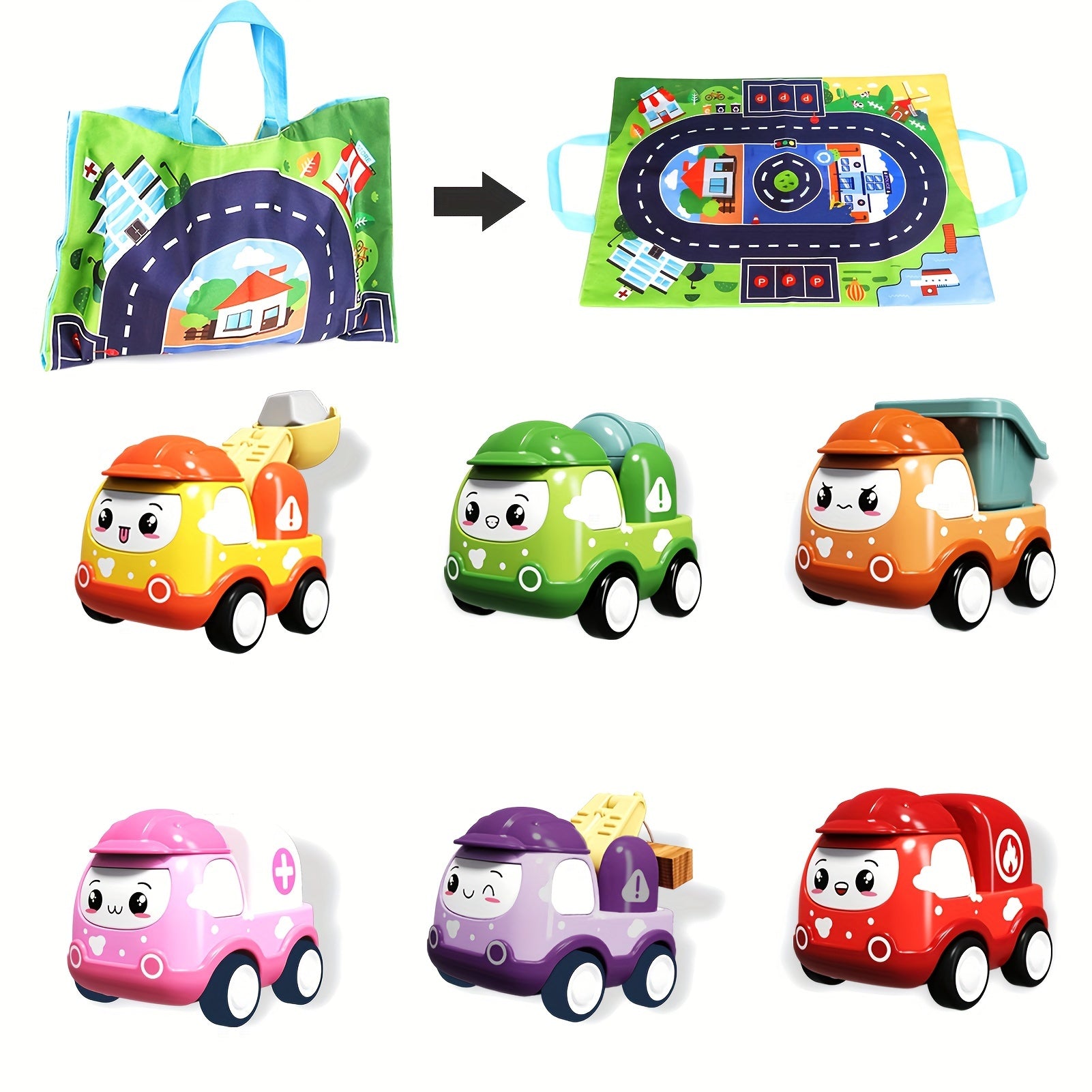Baby Car Toy Tractor Trailor Playmat Storage Bag 1st Birthday Toddler