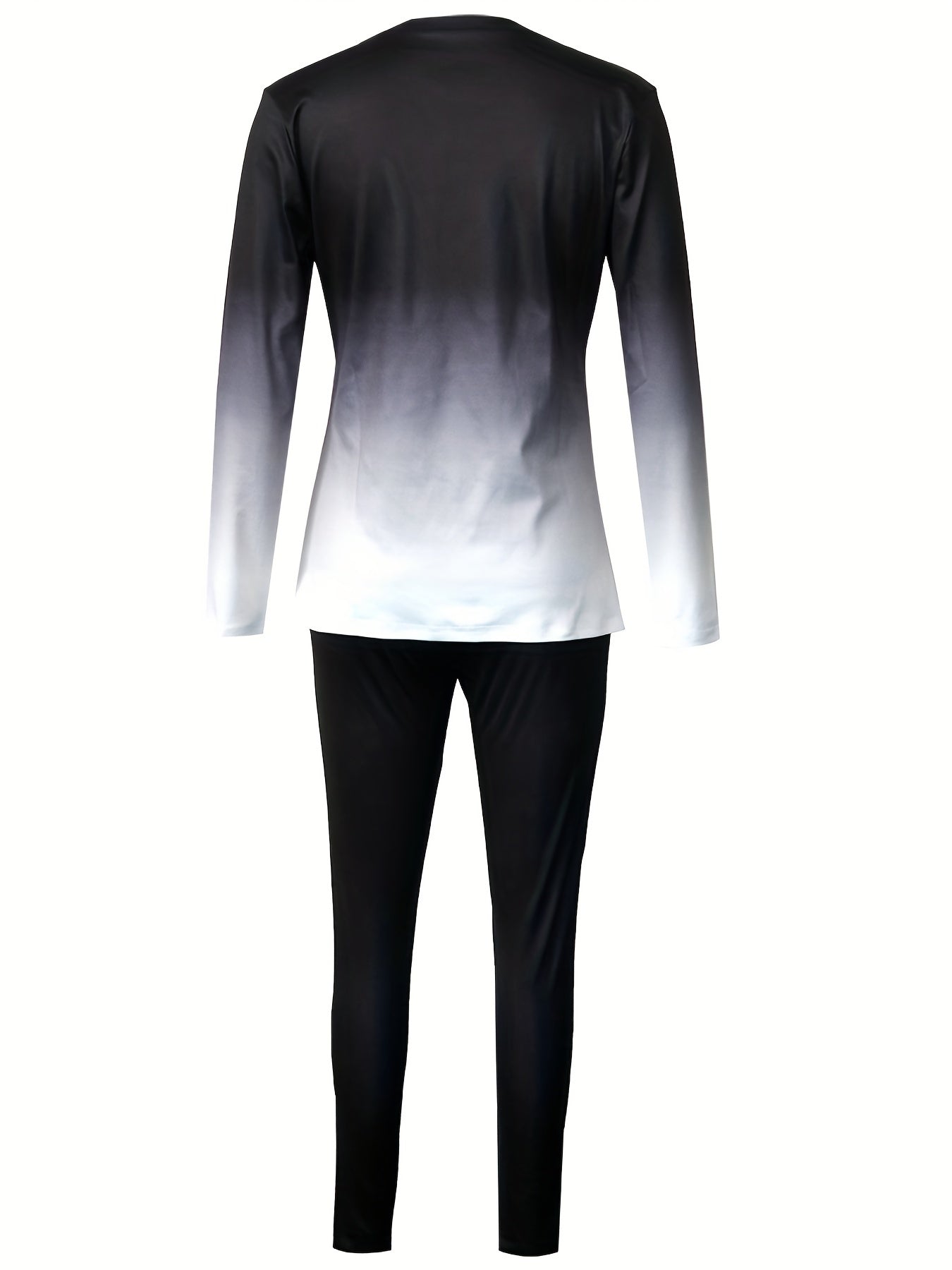 Women's Plus Ombre Print Long Sleeve Tee & Pants Set