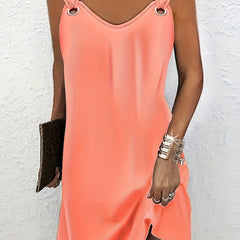 V-Neck Sleeveless Summer Dress Women's Clothing