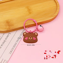 2pcs Cartoon Animal Charm Keychain Purse Backpack Bag Pendant Key Ring