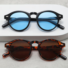 Men's Retro Round Sunglasses UV Resistant for Holiday Beach