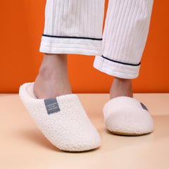 Women's Letter Patch Plush Slippers