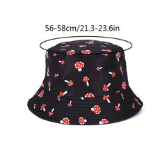 Men's Mushroom Print Reversible Fisherman Hat