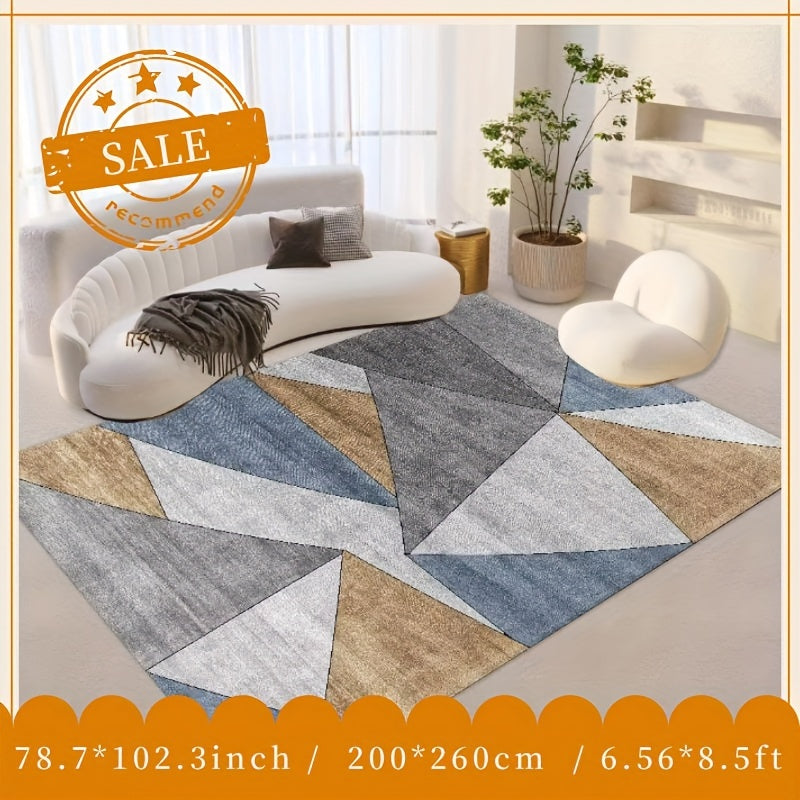 Yellow Geometric Pattern Area Rug Modern Style Home Decor