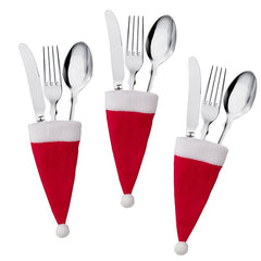 5pcs Christmas Tableware Holder Bag Xmas Decor