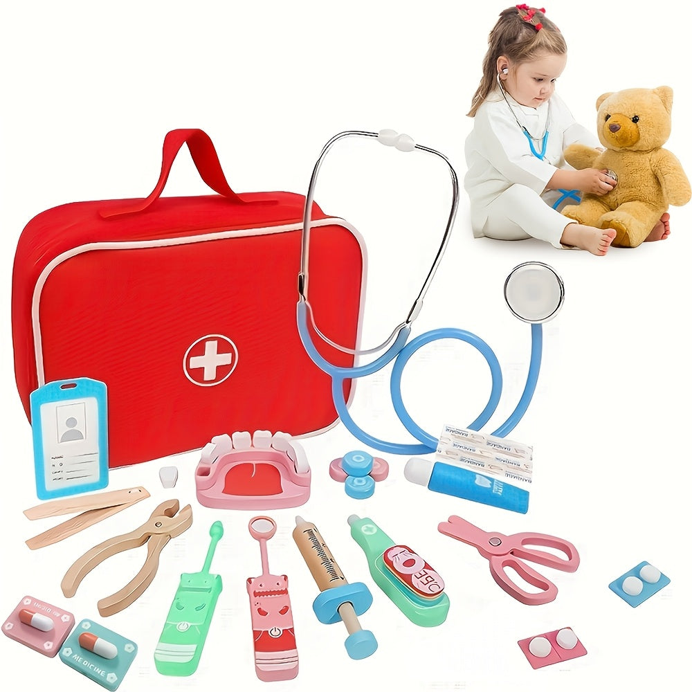Children's Doctor Role Playing Toy Set with 25pcs 15pcs 8pcs Wooden