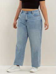 Women's Plus High Rise Wide Leg Jeans