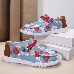 Floral Pattern Low Tube Outdoor Flat Shoes