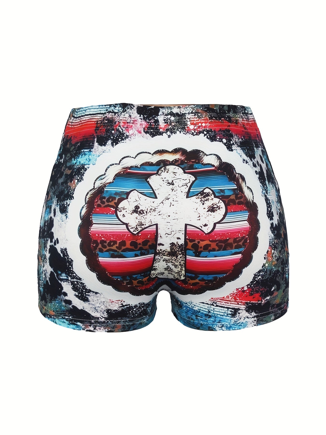 Allover Print Skinny Shorts for Women