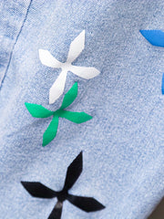 Cross Print Boys Denim Shorts - Summer Outdoor Wear