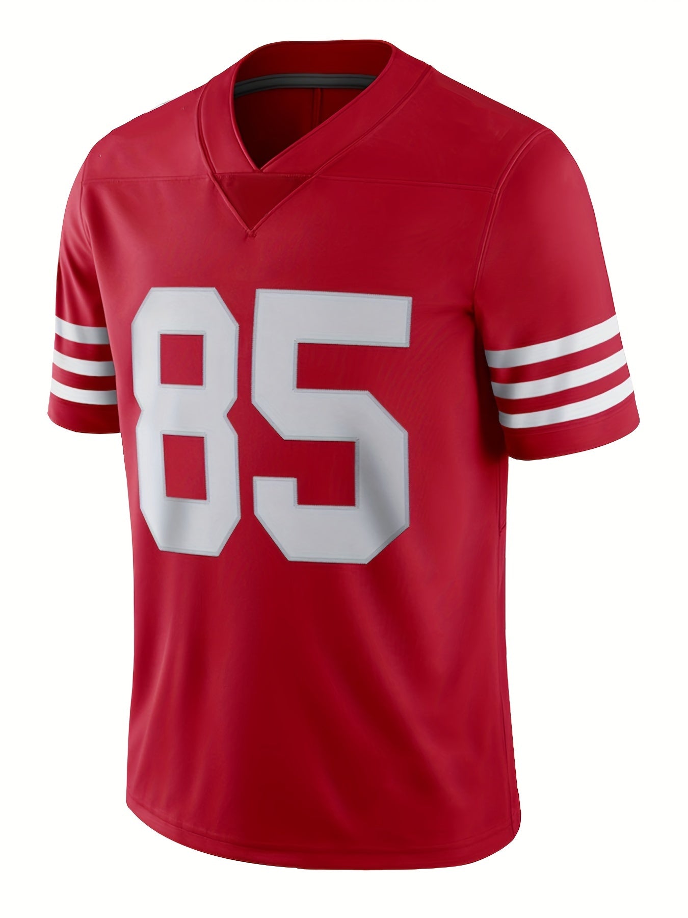 Men's #13 Red Rugby Jersey V Neck Shirt