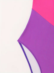 Women's Plus Colorblock One Shoulder One Piece Swimsuit