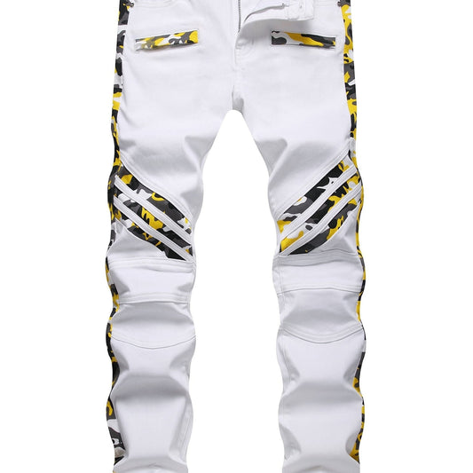 Boys Striped Skinny Slim Fit Denim Jeans Washed Pants Kids Clothing