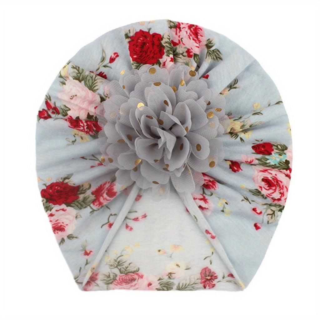 Europe And The United States Dot Floral Baby Hat