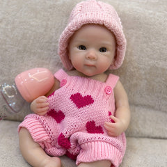 Open Mouth Full Body Silicone Bettie Reborn Girl Doll Washable Soft Touch