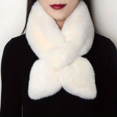 Thickened Double-Sided Plush Rabbit Fur Scarf for Women and Men