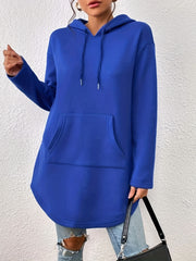 Solid Kangaroo Pocket Hoodie Casual Long Sleeve Drawstring Hoodies Sweatshirt