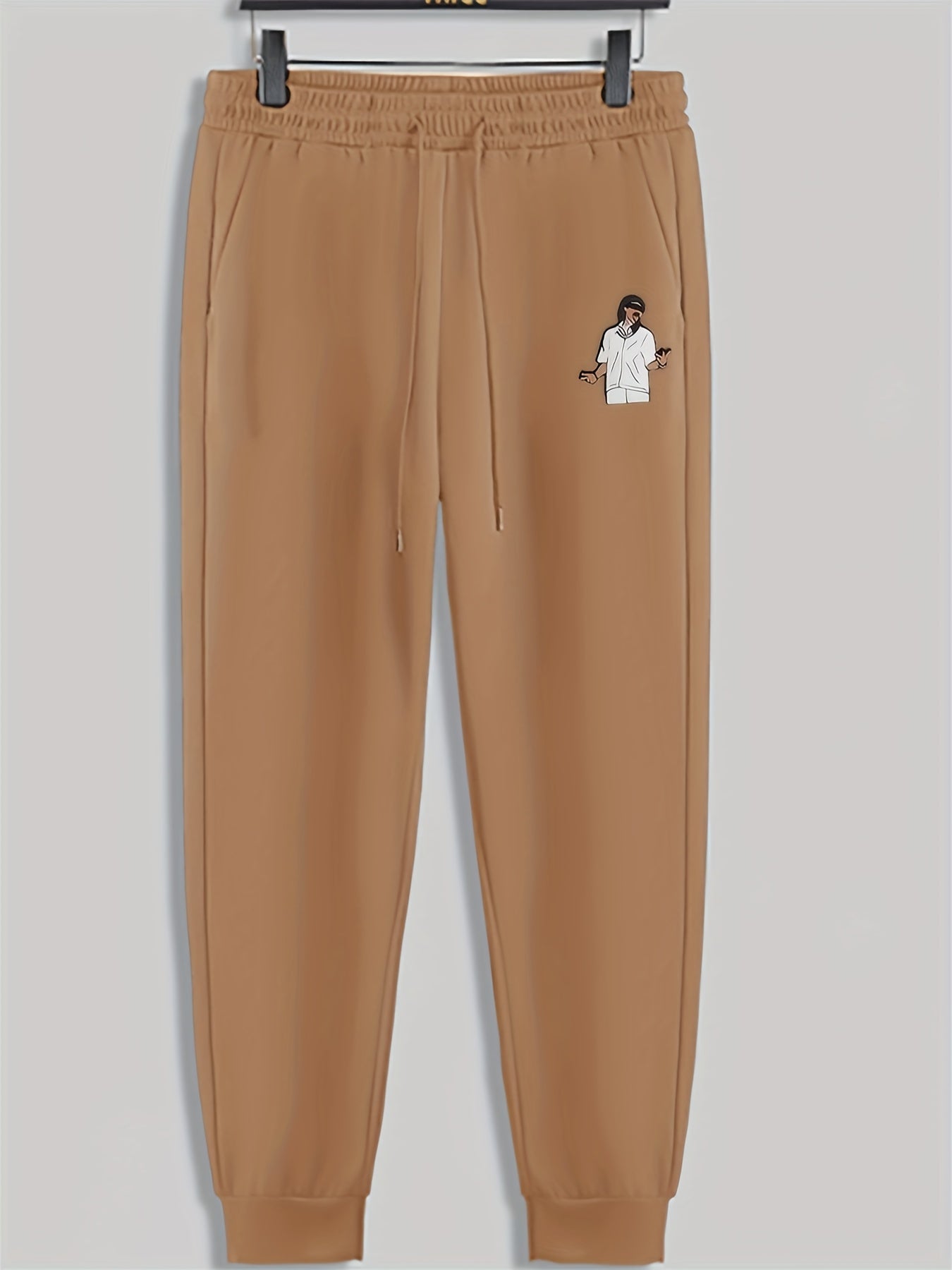 Cartoon Man Print Men's Pants Drawstring Sweatpants Loose Casual Trousers