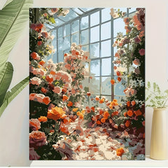 Glass Flower Adult Painting Kit Abstract Landscape Number Painting