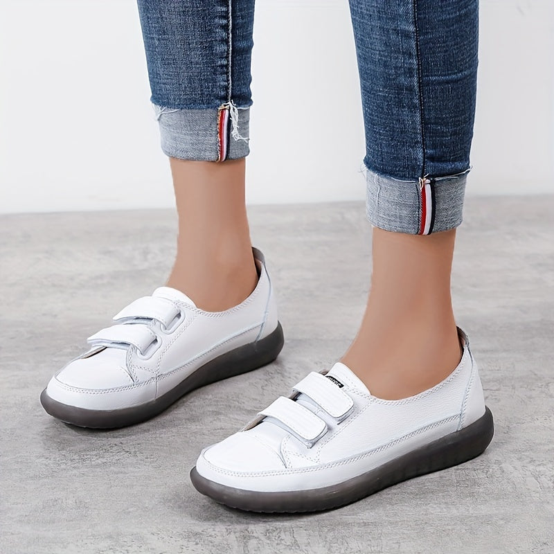 Women's Hook & Loop Sneakers Casual Flat Shoes Comfy Walking Shoes