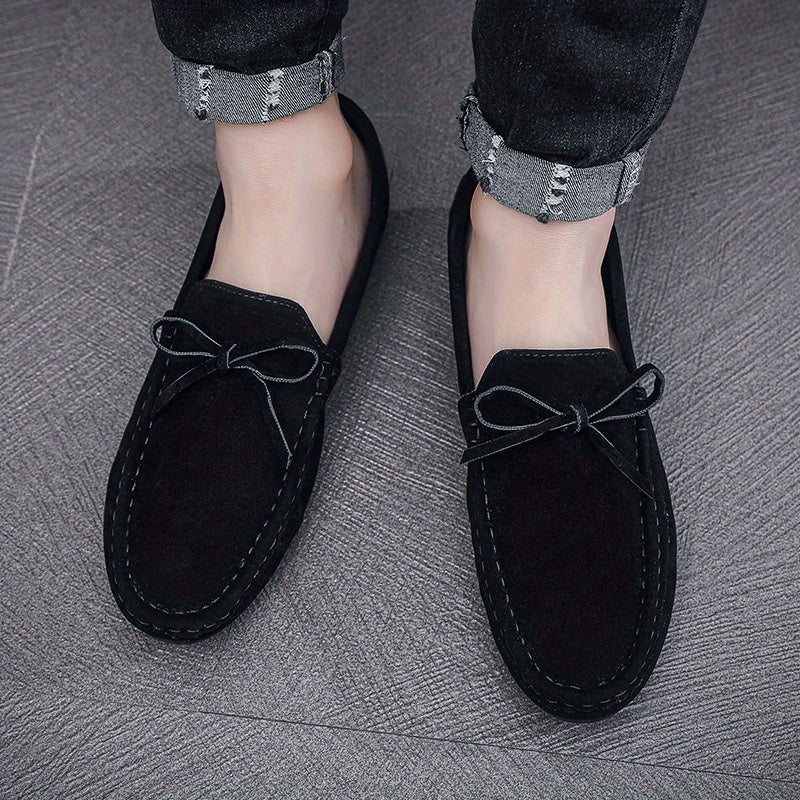 Men's Bowknot Loafer Shoes Non-slip Driving Moccasins