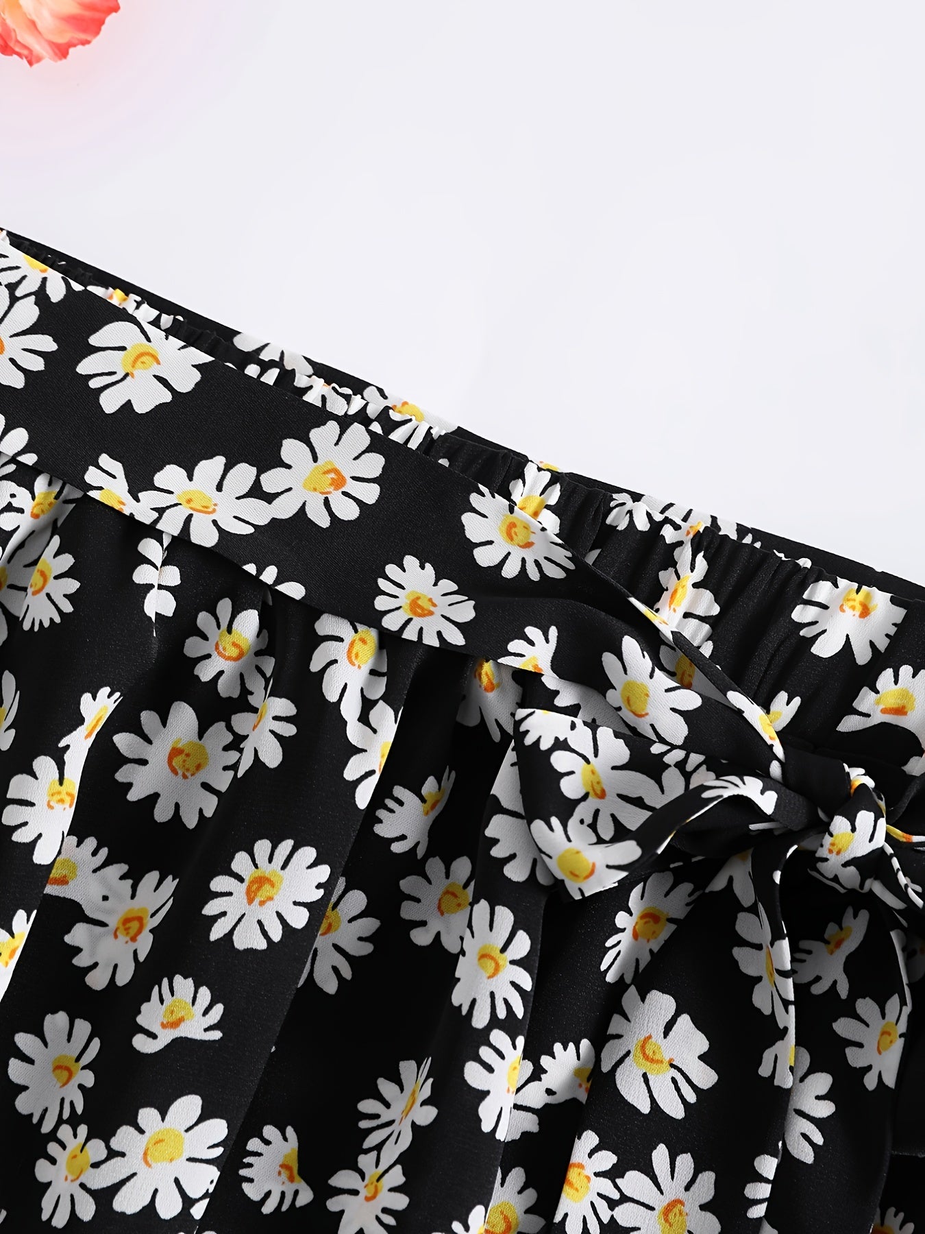 Floral Print Tie Front Mini Skirt