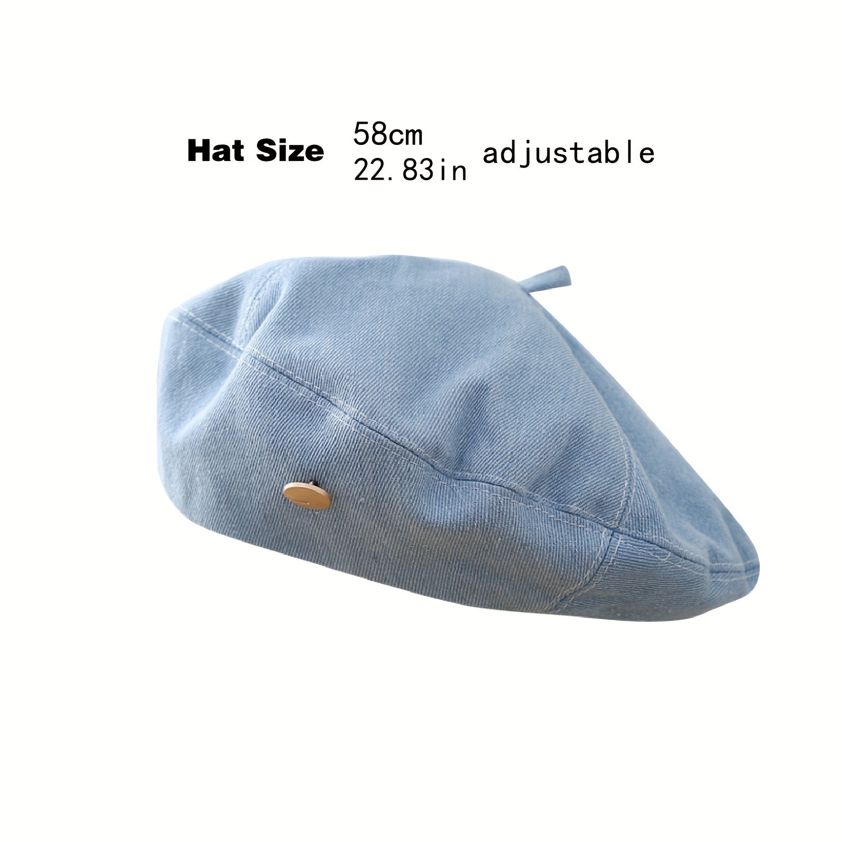 Iron Label Denim Beret Distressed Lightweight Painter Cap