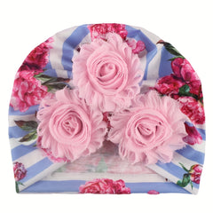 Infant Sunhat Accessories Hat for Baby Boy Floral Toddler Stripe Print Headband