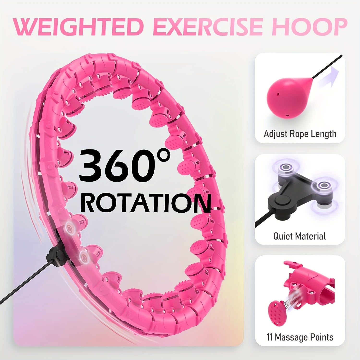 Portable 24 Knots Fitness Hoop Adjustable Weighted Smart Hoop For Weight Loss