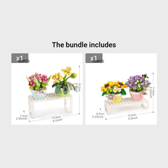 Mini Bonsai Building Blocks Flower DIY Plant Model Desktop Decoration Toy