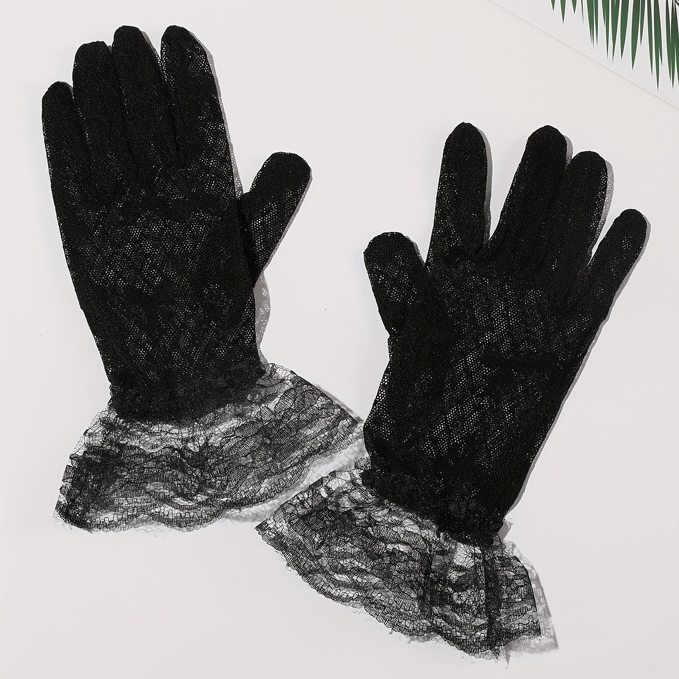 Lace Bowknot Pattern Gloves Wedding Bridal Decorative Gloves For Women
