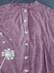 Women's Dandelion Print Long Sleeve Cardigan