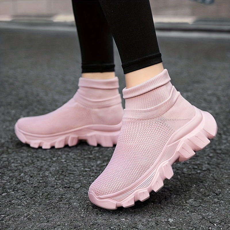 Women's Non-Slip High Top Sock Sneakers Thick Bottom Sports Shoes