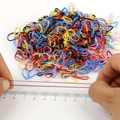 2500pcs Colorful Elastic Hair Rope Disposable Leather Band