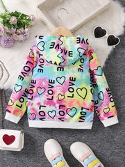 Girls Tie Dye Allover Print Casual Hooded Sweatshirt Pullovers Long Sleeve
