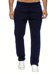 Men's Solid Fleece Loose Sports Pants - Small & Order Size Up
