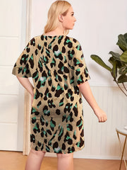 Leopard Print Short Sleeve Nightdress