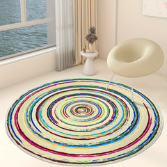 Colorful Modern Round Area Rug 5 25ft Non Slip Mat for Living Room Bedroom