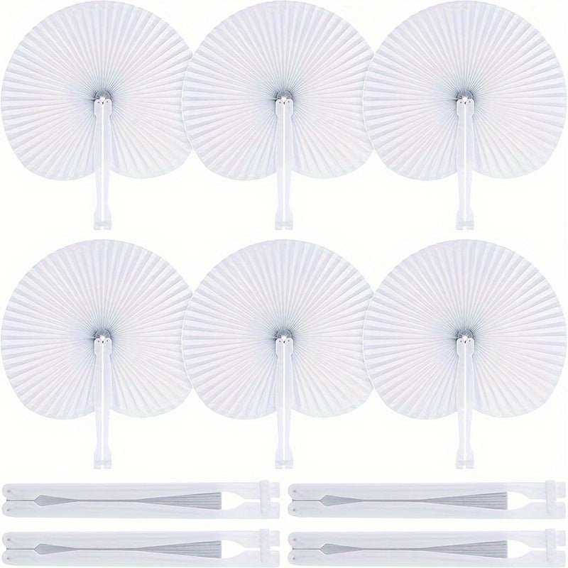 6pcs Party Paper Fan Set for Pure Decoration