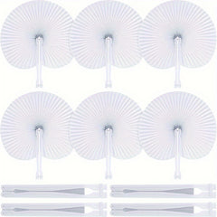6pcs Party Paper Fan Set for Pure Decoration