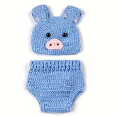 Cute Baby Pig Hat Shorts Photography Props Outfit