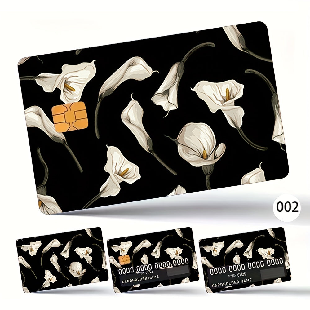 4pcs Credit Card Stickers Anti-Scratch Flower Leaf Card Protector