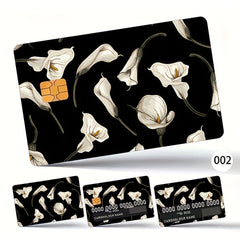 4pcs Credit Card Stickers Anti-Scratch Flower Leaf Card Protector