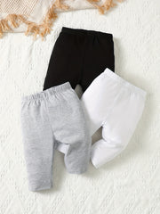3pcs Toddler Girls Stretch Leggings Elastic Waist Cotton Shorts