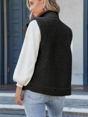 Women's Fleece Sports Vest Jacket Stand Neck Lightweight Fall Warm Coat
